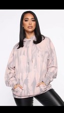 Fashion Nova Oversized “Be Right There Tie Dye”Hoodie Gray/Pink with pockets