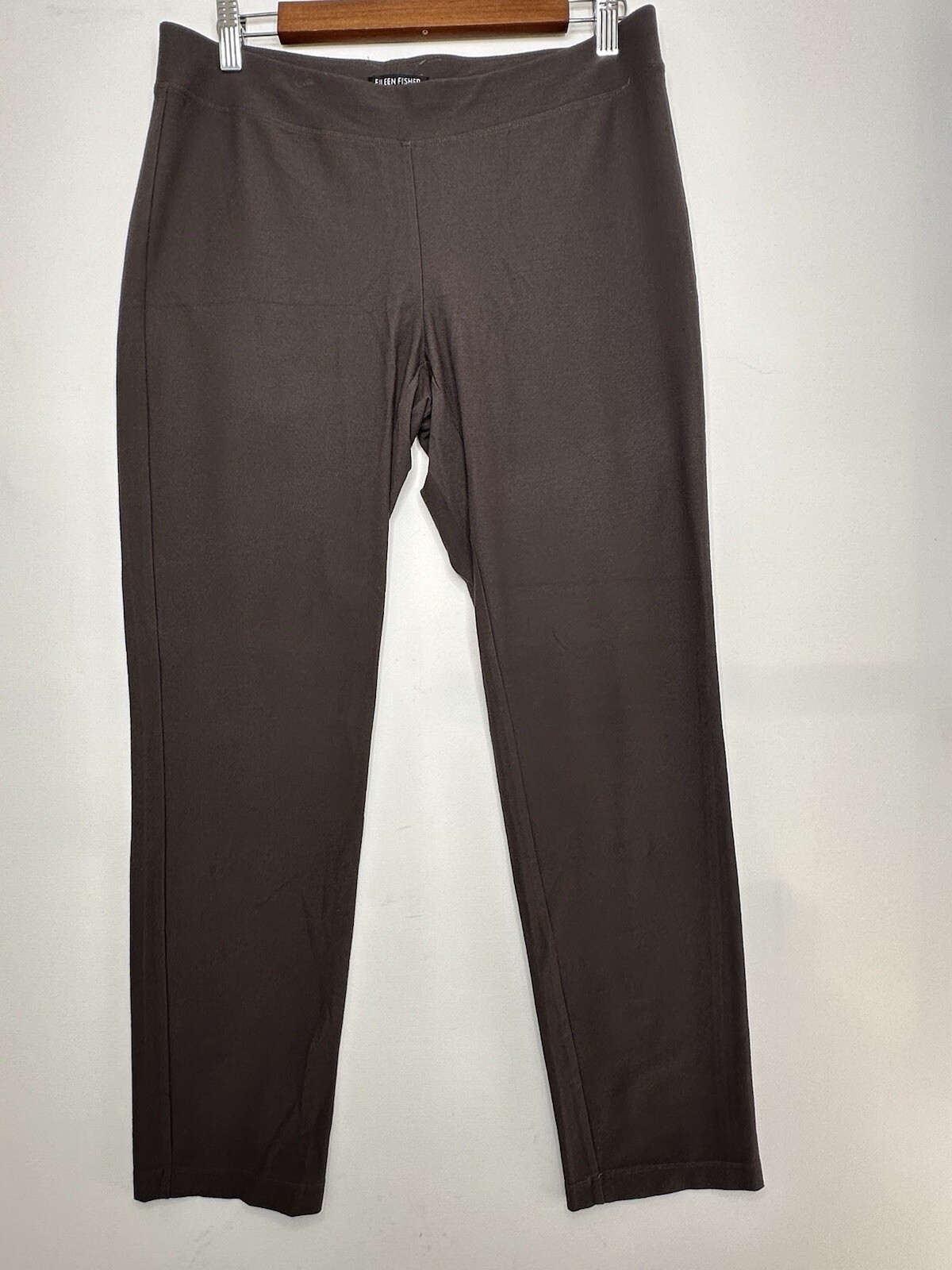 Eileen Fisher Stretch Crepe Slim Fit Pull On Ankle Pants 78121 Size Small Brown