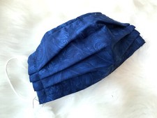 Blue Face Mask Cover HandMade Washable 100 Cotton Double Layer Filter Adults