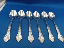 Lot of 6 Stanley Roberts, Rogers Co KINGS BERRY Stainless Teaspoons 6"