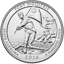 2016 P Fort Moultrie NP Quarter.  Uncirculated From US Mint roll.