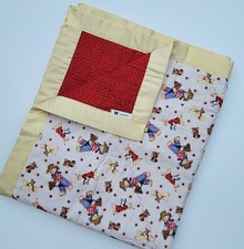 Cowboy Teddy Bear Flannel Baby/Toddler Cowboy Riding horse Quilt Blanket 37x44