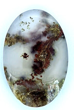 29.1ct Natural Moss Agate Oval Cabochon Scenic Landscape a264