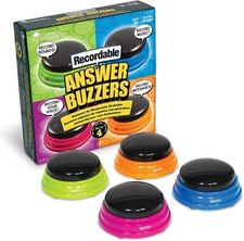 Recordable Answer Buzzers, Personalized Sound Buzzers, Talking Button, Set of 4,