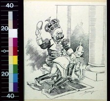 Photo:Kaiser Wilhelm spanking Prussian (crown prince) with his slipper