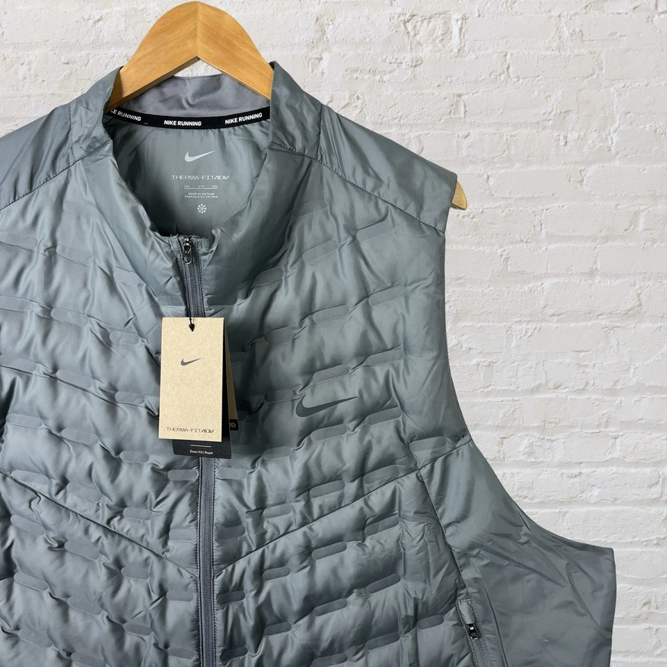 Nike Therma-FIT ADV Repel Down Running Vest Puffer Insulated Gray Mens 3XL - Image 2 of 4
