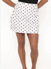 Reformation Women’s White And Black Polka Dot Mini Skirt 4