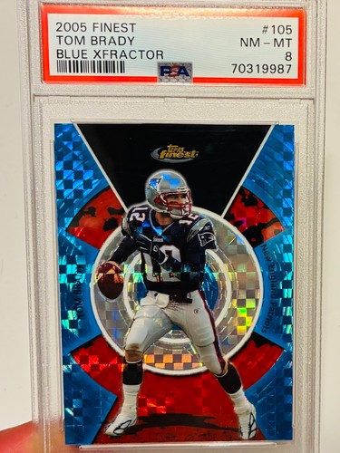Tom Brady [Blue Xfractor] #105 2005 Topps Finest card