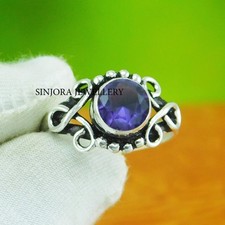Amethyst Gemstone 925 sterling silver handmade Gift ring US size 5 to 13