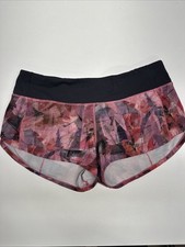 Lululemon Speed Up Shorts Athletic Short 3 Liner Lined Abstract Pink Size 6