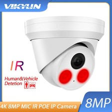 US Stock Vikylin 4K 8MP IR30M Turret IP Camera MIC CCTV Security Outdoor 2.8MM