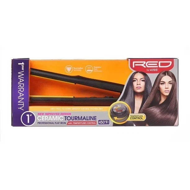 red by KISS ceramic tourmaline flat iron
