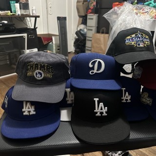 Big Dodger Hat Lot Fitted 7 1/2 And Strap backs New Era