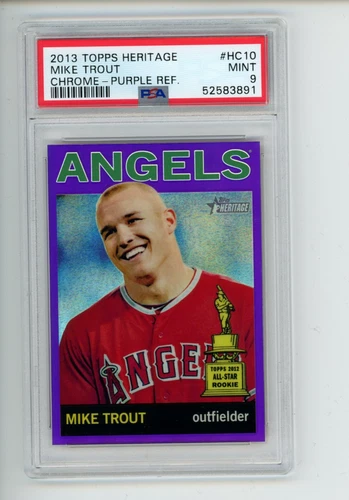 2013 Topps Heritage Mike Trout #HC10 Purple Refractor PSA 9 MINT