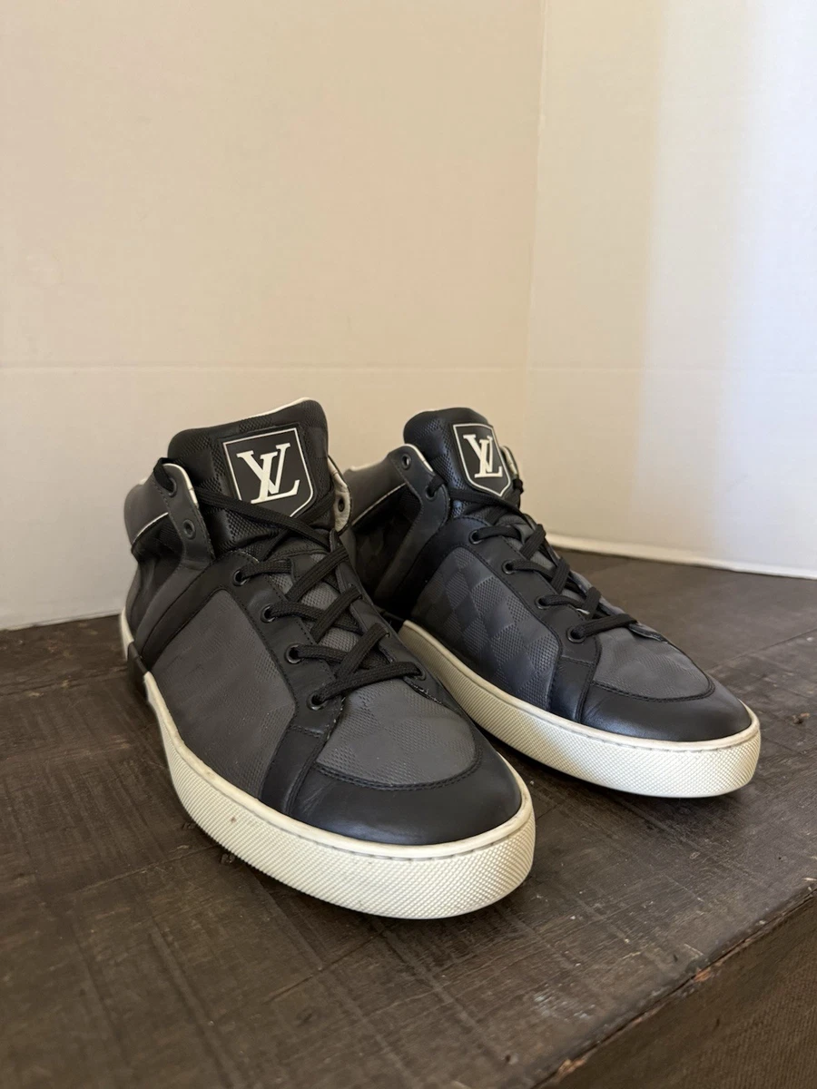 Louis Vuitton Men\'s Black & Gray Leather & Suede Shoes Size 9.5UK 10.5US EUC Louis Vuitton | Shoes | Louis Vuitton Mens Black Velvet Logo  main image 4