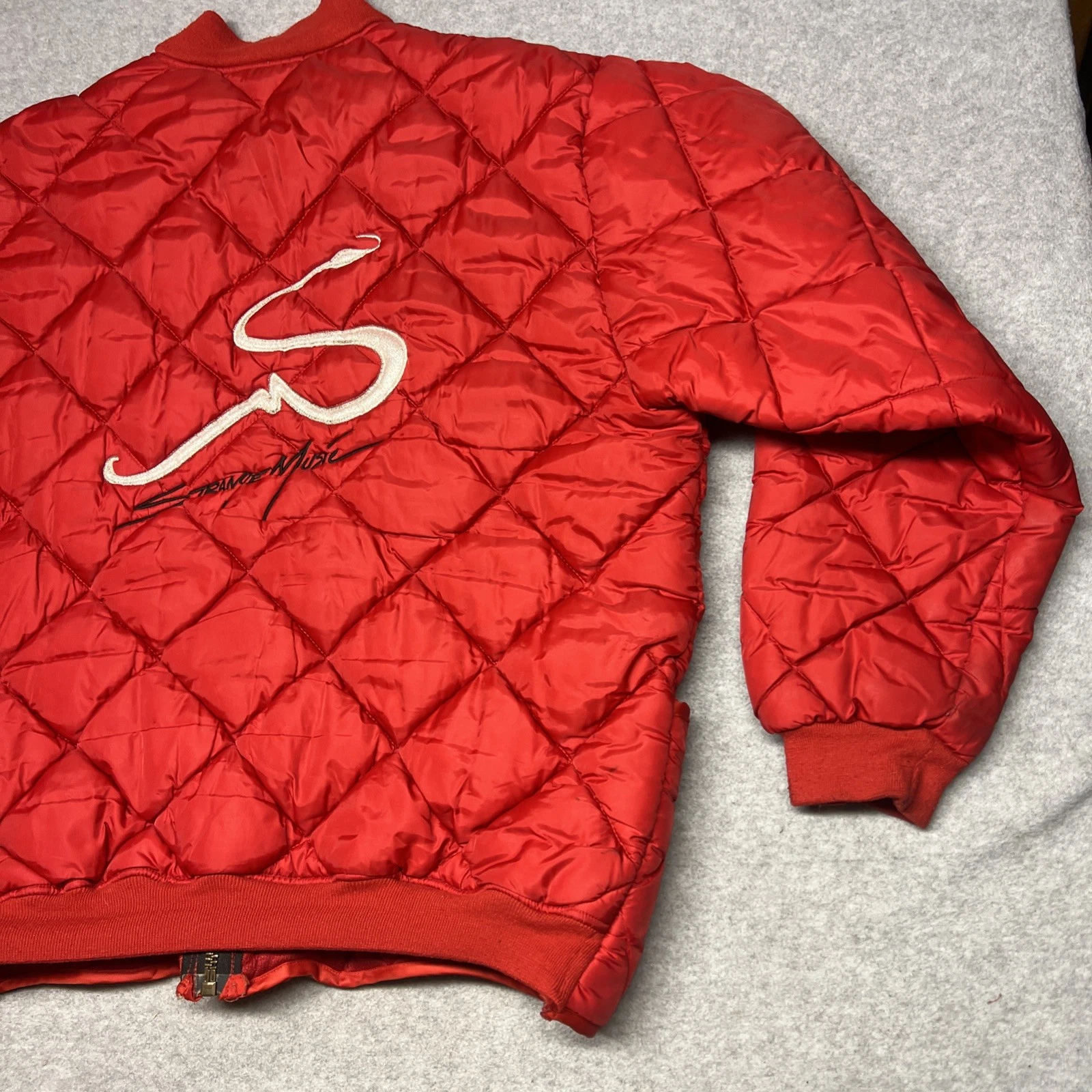 Rare Vintage Tech Nine Jacket Mens XL Quilted N9NE Strange Music Hiphop Red image 13