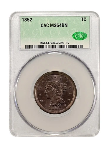 1852 1c CACG MS 64 BN