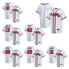 New Men's Braves White Home Retired Player Baseball Stitched Jersey