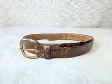 Vintage Tex Tan Domestic Alligator Brown Belt Cashmere Cowhide Lined Size 38