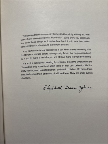 Signed Vintage 1981 Sewing for Children Guide for Picture Perfect Clothes - Picture 5 of 5