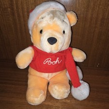 Winnie The Pooh PLUSH Santa Hat Pom Pom Scarf Disneyland Christmas Toy 12  Gift