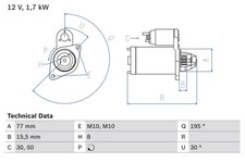 BOSCH Arrancador Arrancador 0 986 023 600 +127,87 € Depósito M10 para HYUNDAI PICANTO PBT