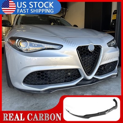 For Alfa Romeo Giulia Sport 2016-2024 Real Carbon Fiber Front Bumper Lip Spoiler