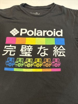 POLAROID, PERFECT PICTURE Japanese, BLACK MEN'S M, 100% COTTON TEE SHIRT Tee Luv