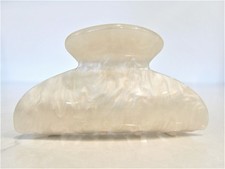 Shimmering marbled vanilla blonde creme white hair claw clip