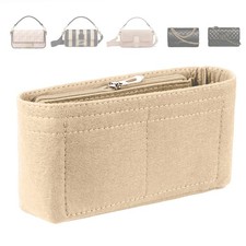 Felt Bag Organizer Insert with Zipper Multi Pocket Purse Liner Handbag Organizer