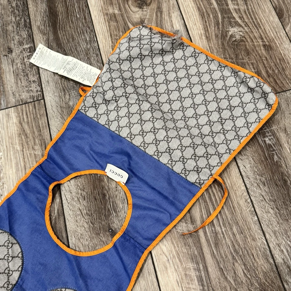 Babero Gucci Gg 629947 Delantal Bebé Productos Varios Nylon Azul Foto 3 de 4