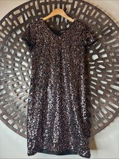 🖤 Vince Camuto Rose Gold Sequin Midi Dress NWT Size 6 Lined Cocktail Party 🖤