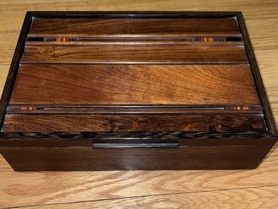 Robert Mckeown Rosewood Trinket Jewelry Box Inlaid Wood Arts & Crafts Signed