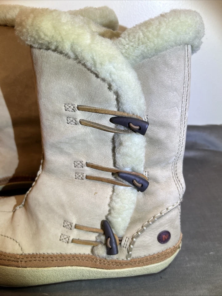 Botas altas Merrell Spirit Tibet para mujer talla 7 gamuza tostada Polartec Thinsulate usadas en excelente estado Foto 4 de 4