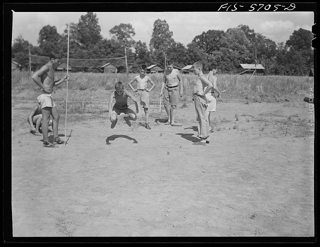 Photo:Florence (vicinity), Alabama. Broadjumping at a Boy Scout camp