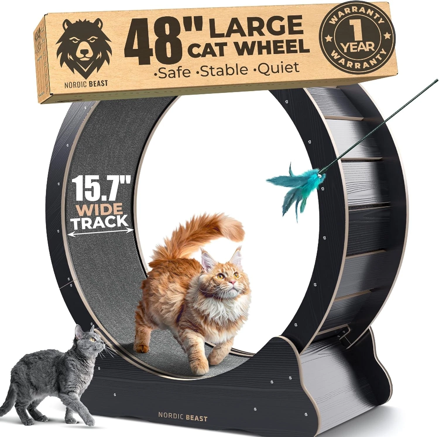 Nordic Beast 48 XL Cat Wheel Safe Quiet 45 lbs