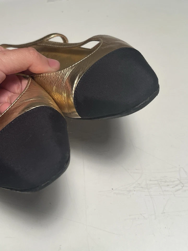 Chanel Dorado Negro Cordón Talla 36 Charol Foto 2 de 4