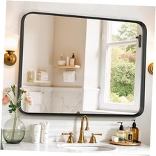 Bathroom Mirror 40x30 Inch Metal Frame Rectangle 40"L x 30"W Black Rectangular