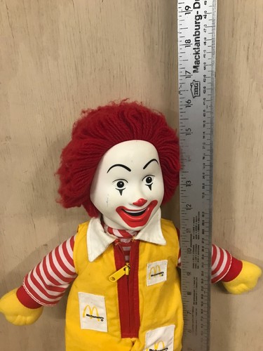 Peluche pupazzo giocattolo Ronald McDonald 16" vintage 1984 testa in vinile - Foto 2 di 6