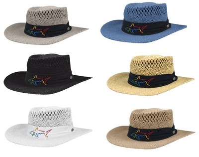 Greg Norman Signature Straw Hat Golf Cap New