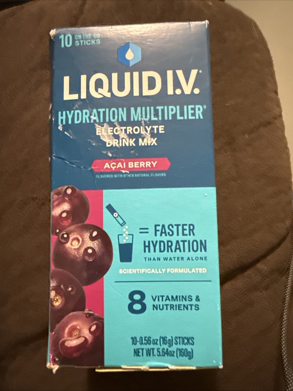 10 Liquid I.V. Hydration Multiplier Electrolyte Drink Mix Açaí Berry
