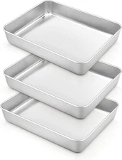 Stainless Steel 3 Pcs Food Containers with Black Lids, Kitchen Storage Box