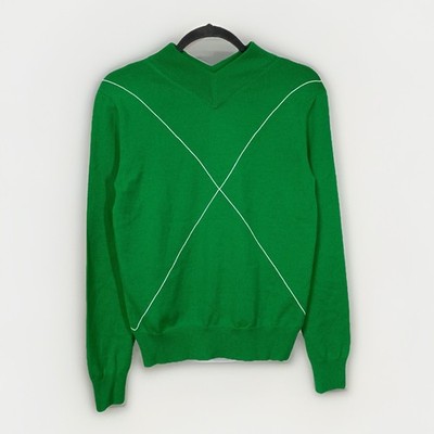 Bottega Veneta Wool Embroidered Contrast Stitch V-Neck Sweater in