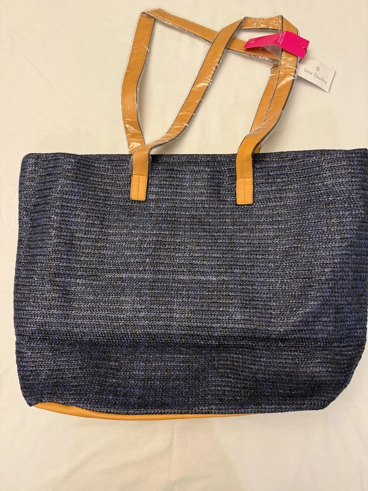 BOLSO DE MANO VERA BRADLEY BOLSILLO DELANTERO PAJA AZUL MARINO COMO NUEVO CON ETIQUETAS (J-5) Foto 4 de 4