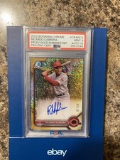 Ricardo Cabrera 2022 1st Bowman Chrome Gold Shimmer Auto /50 PSA 9