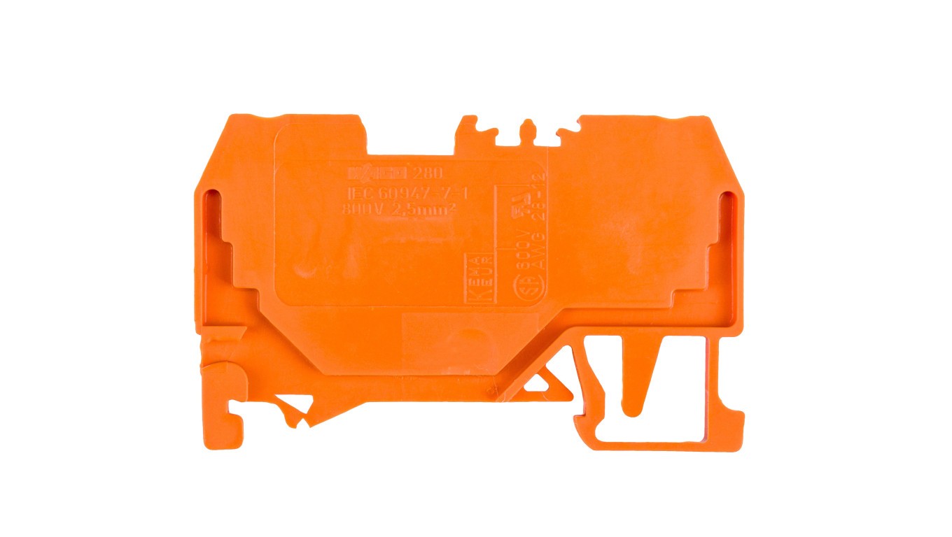 Rail Connector 2 Core 2.5mm² Orange 280-902