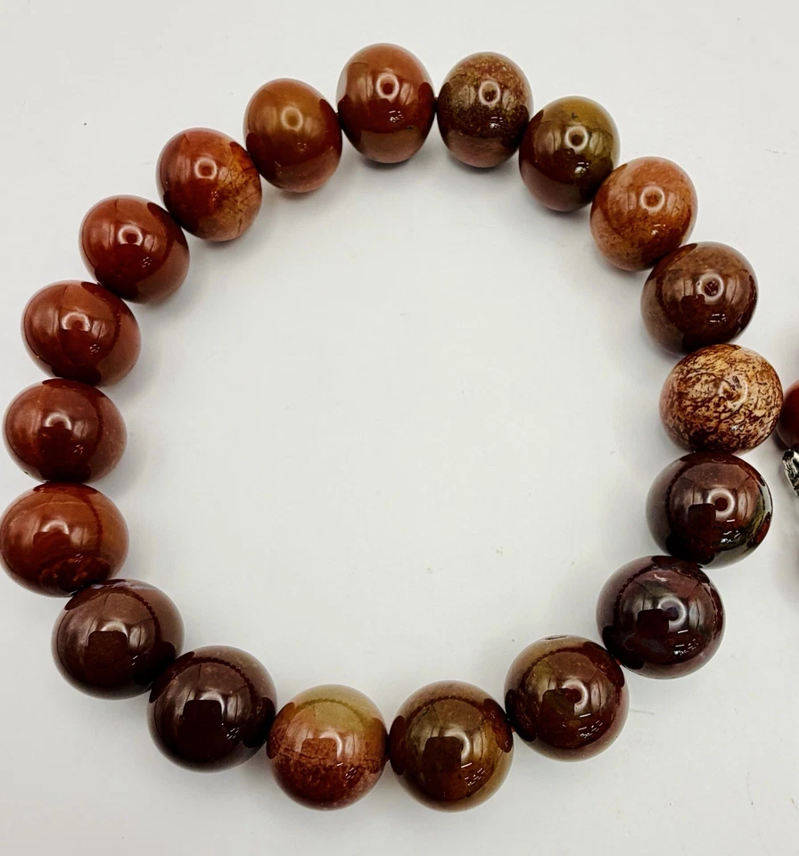 Pulseras elásticas libélula piedra roja jaspe apiladores bohemias lote de 2 naturales Foto 4 de 4