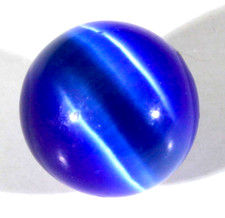 BEAUTIFUL 7/16" COBALT BLUE FIBER OPTIC CONTEMPORARY MARBLE SPHERE W/STAND MINT