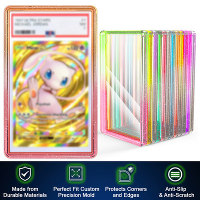 For 35PT PSA/CGC Graded Card Slab Guard Protector Gradient Glitter Bumper Case