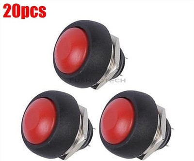 20Pcs   Push Button 1A 250V Red 12Mm Mini Round Switch Waterproof Ic pz #bv
